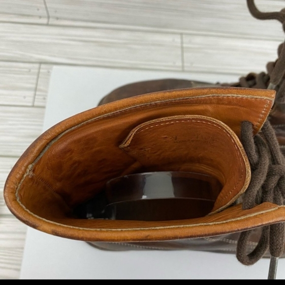 Bed Stu Cobbler Series Studded Distressed Brown Leather Lace Up Boots Size 9 - Picture 6 of 13